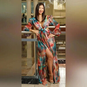 Baddie Sexy Maxi Boho Floral Resort Festival Events Flowy Slimming Gown